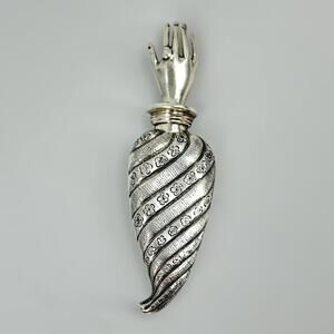 Victorian Style Sterling Silver Hand Brooch/Vase